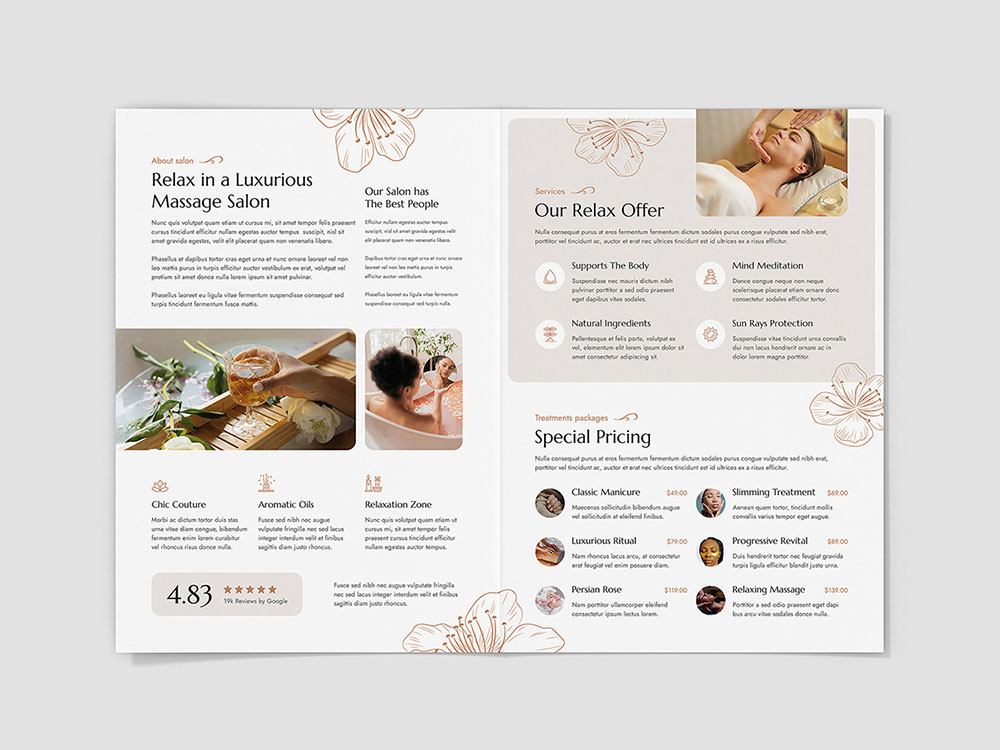 Mẫu Brochure Spa, Làm Đẹp Sang Trọng