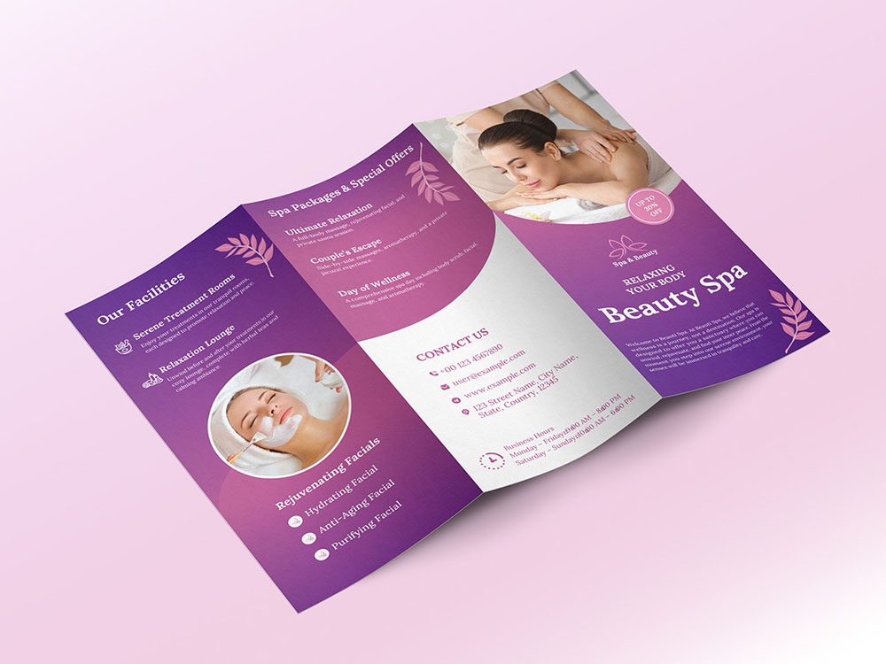 Mẫu Brochure Spa, Làm Đẹp Sang Trọng