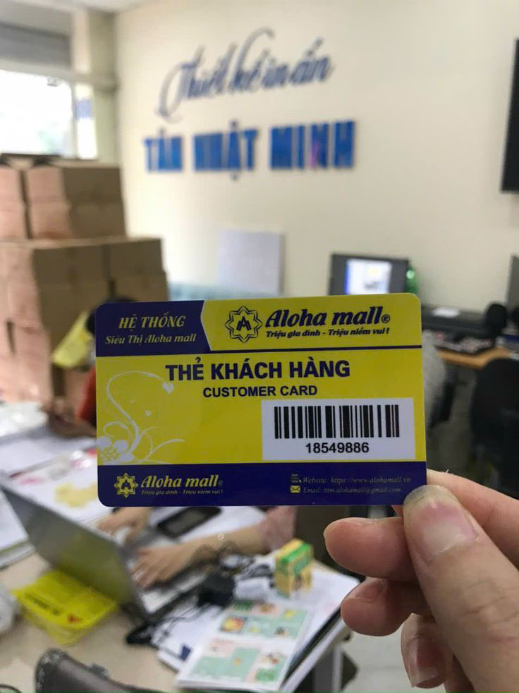Mẫu thẻ nhựa khách hàng siêu thị Aloha
