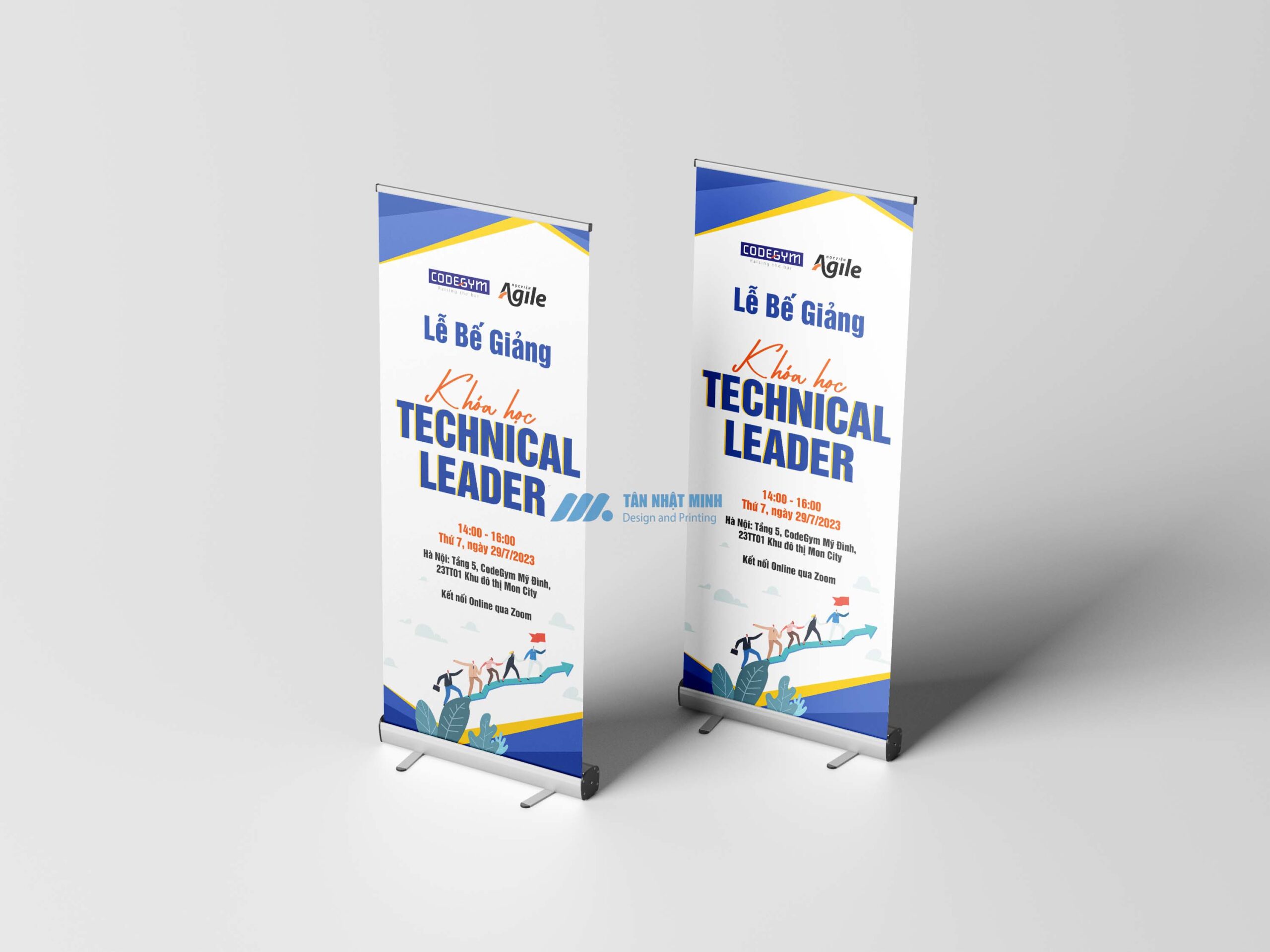 Mẫu in, thiết kế standee Lễ bế giảng khóa học TECHNICAL LEADER