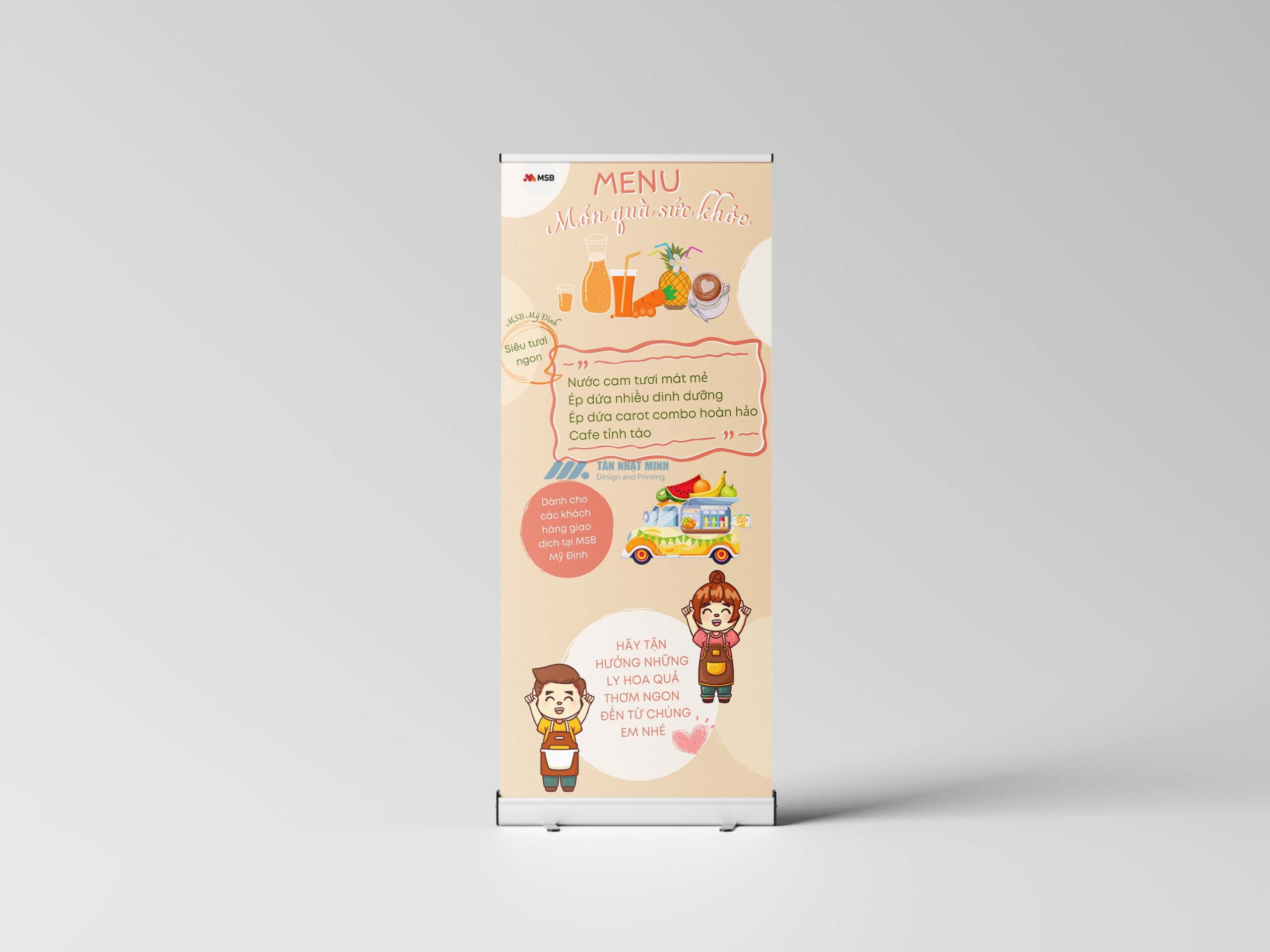 Mẫu in, thiết kế standee menu drink MSB