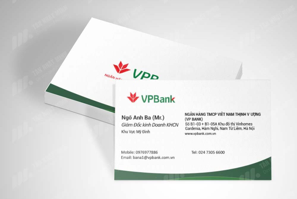 Mẫu card visit Ngân hàng VPBank