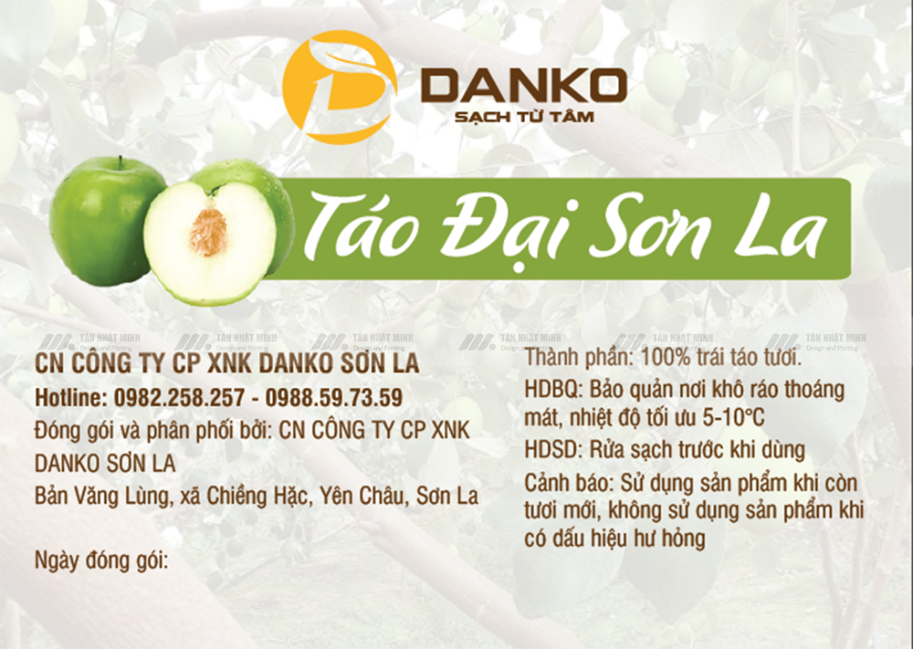 In tem hoa quả Sơn La