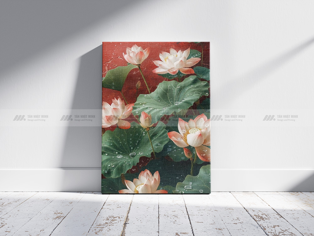 Tranh Canvas Hoa Sen Hồng 