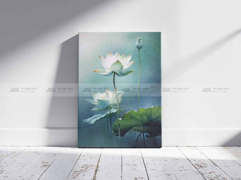 Tranh Canvas Hoa Sen Trắng 