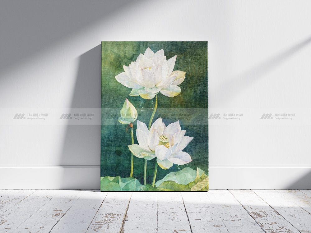 Tranh Canvas Hoa Sen Trắng 