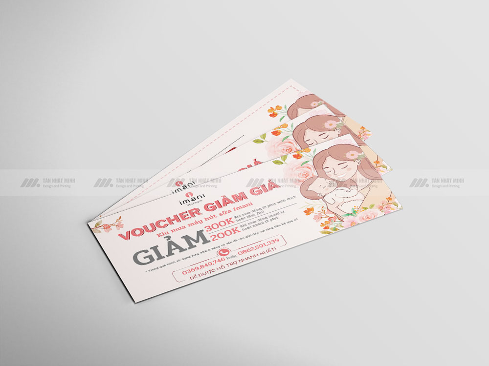 Lựa chọn màu sắc và kích thước voucher chuẩn