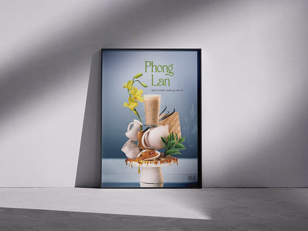 Poster trà sữa Phong Lan của Phê La