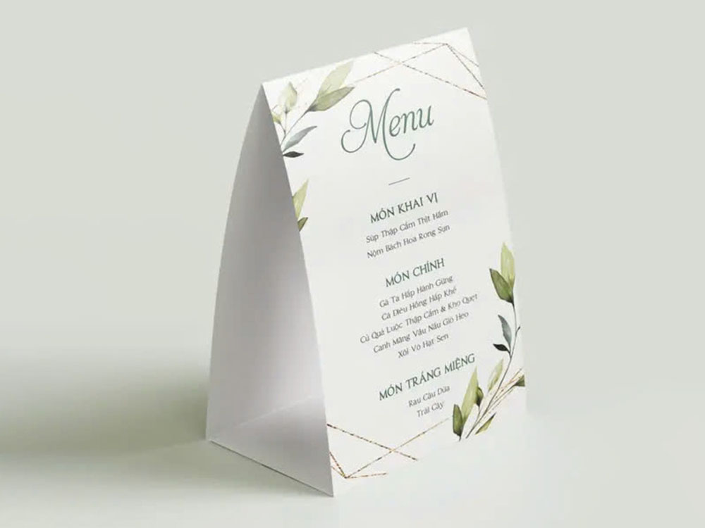 Menu Dạng Table Tent