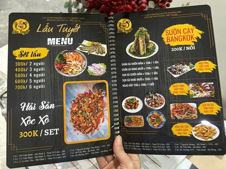 Menu Lẩu Tuyết
