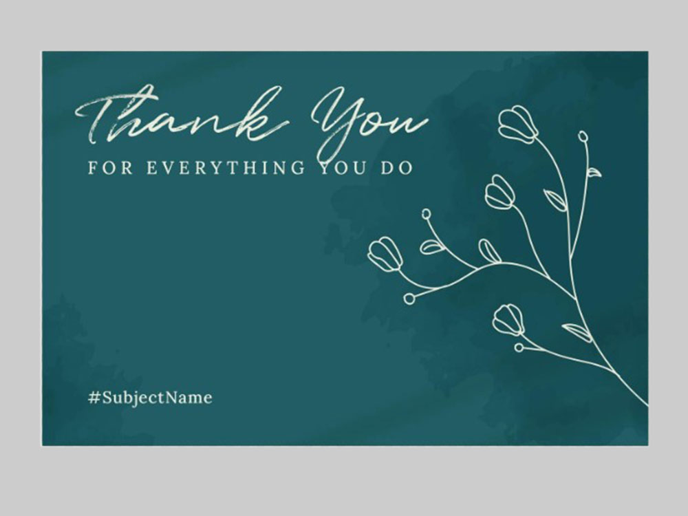 Mẫu thank card đơn giản, tinh tế