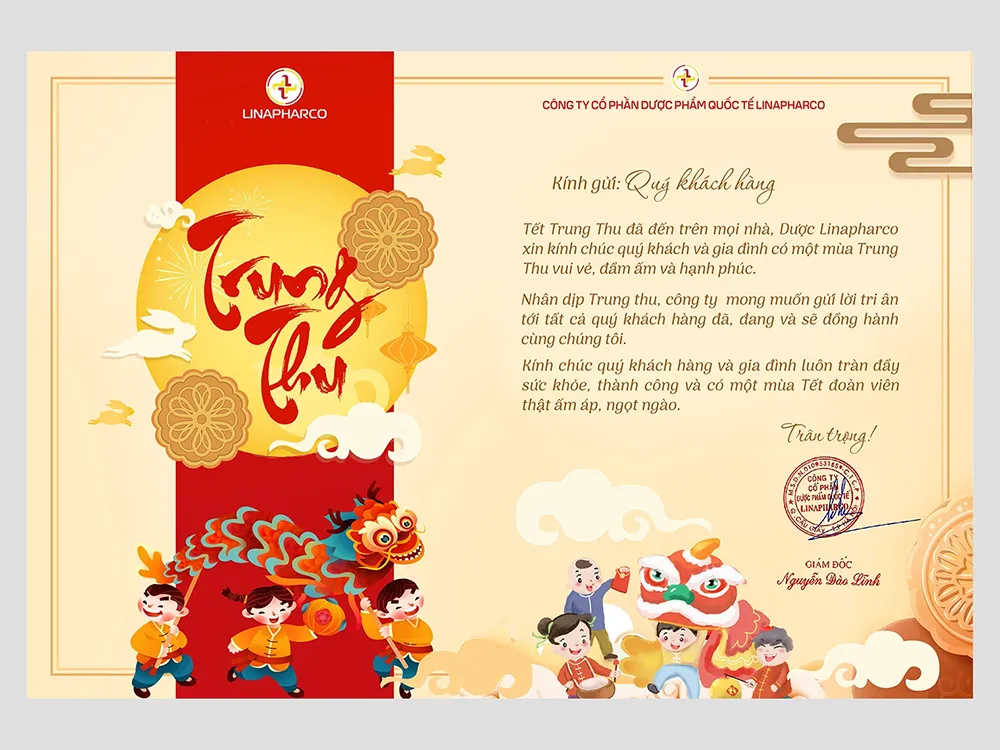 Mẫu Thiệp Trung Thu Màu Vàng Nhạt