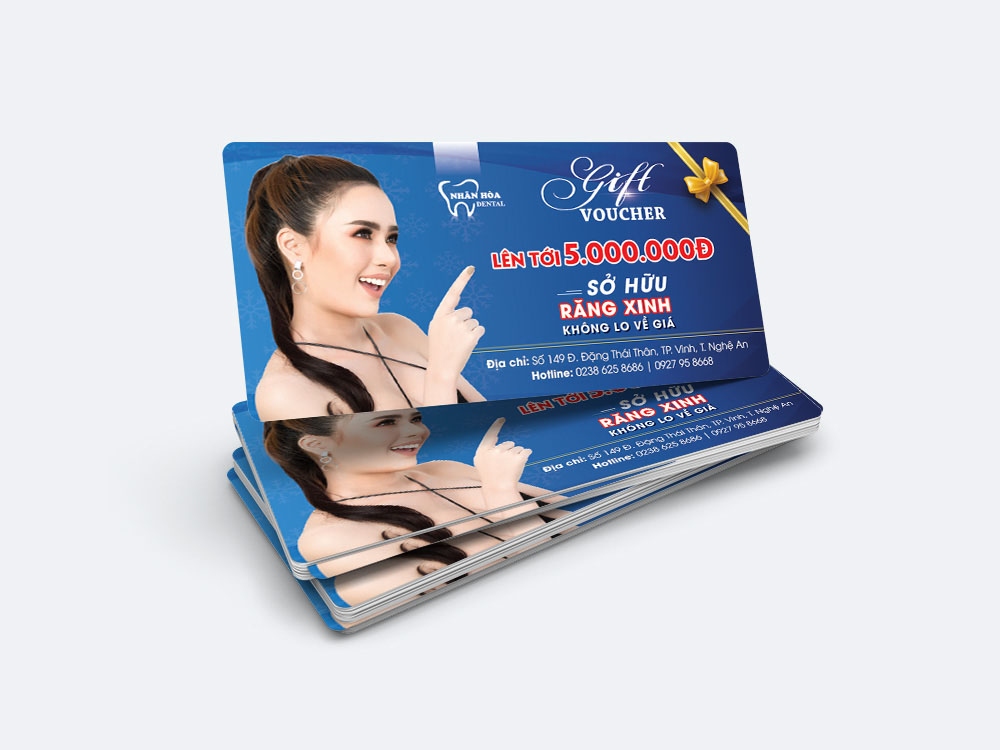 Thiết kế và in voucher cho phòng khám nha khoa