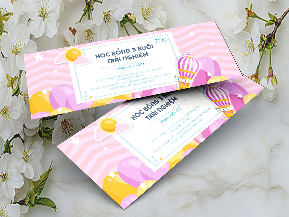 Mẫu voucher giảm giá tiêu biểu cho trung tâm Anh ngữ