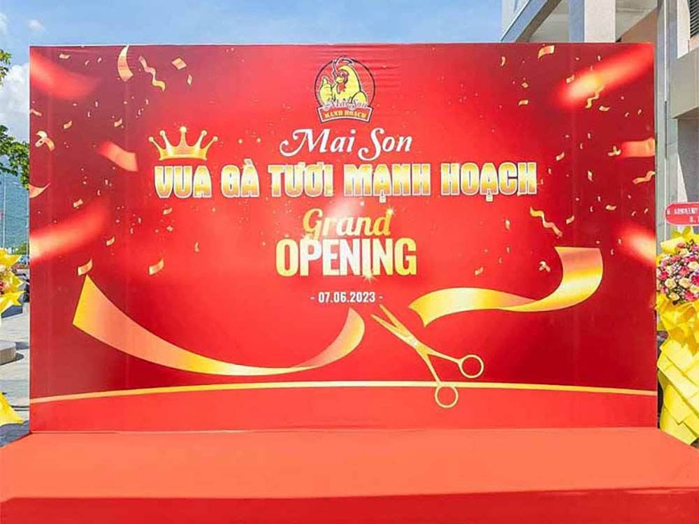 Mẫu backdrop khai trương đẹp