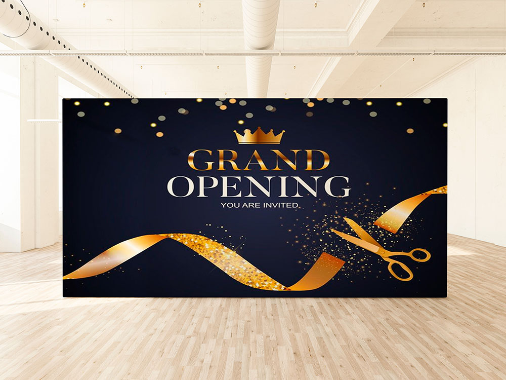 Mẫu backdrop khai trương đẹp