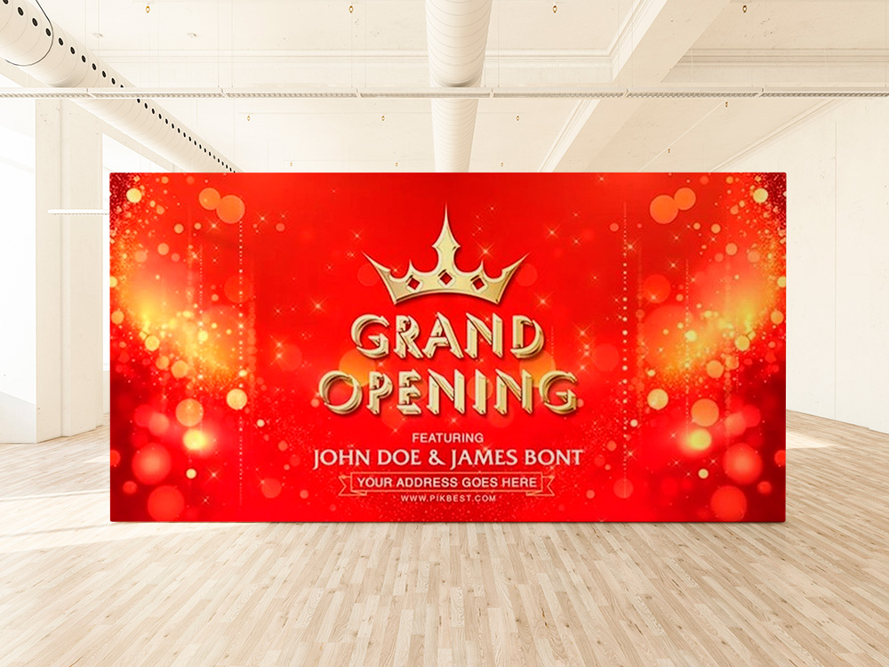 Mẫu backdrop khai trương đẹp