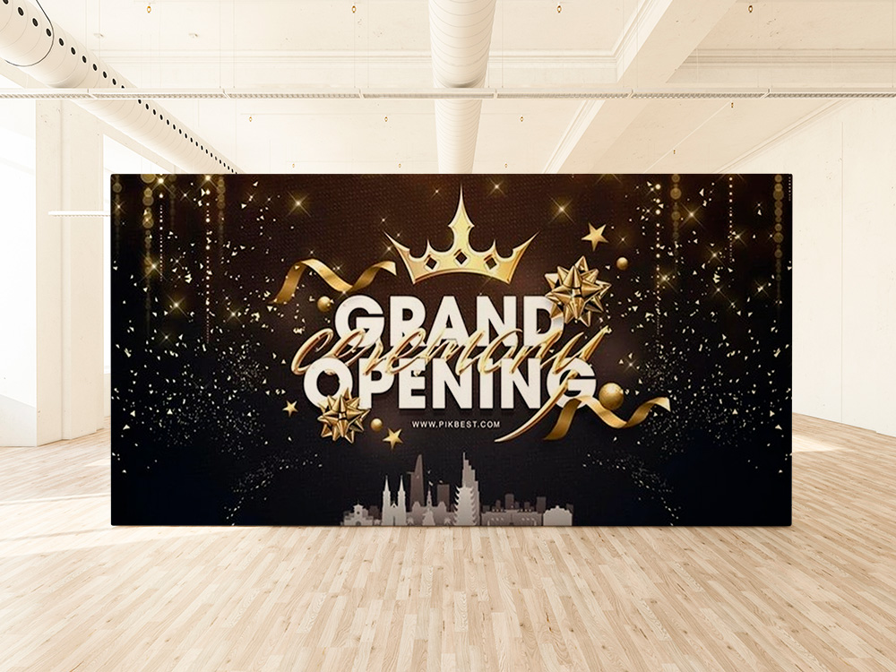 Mẫu backdrop khai trương đẹp