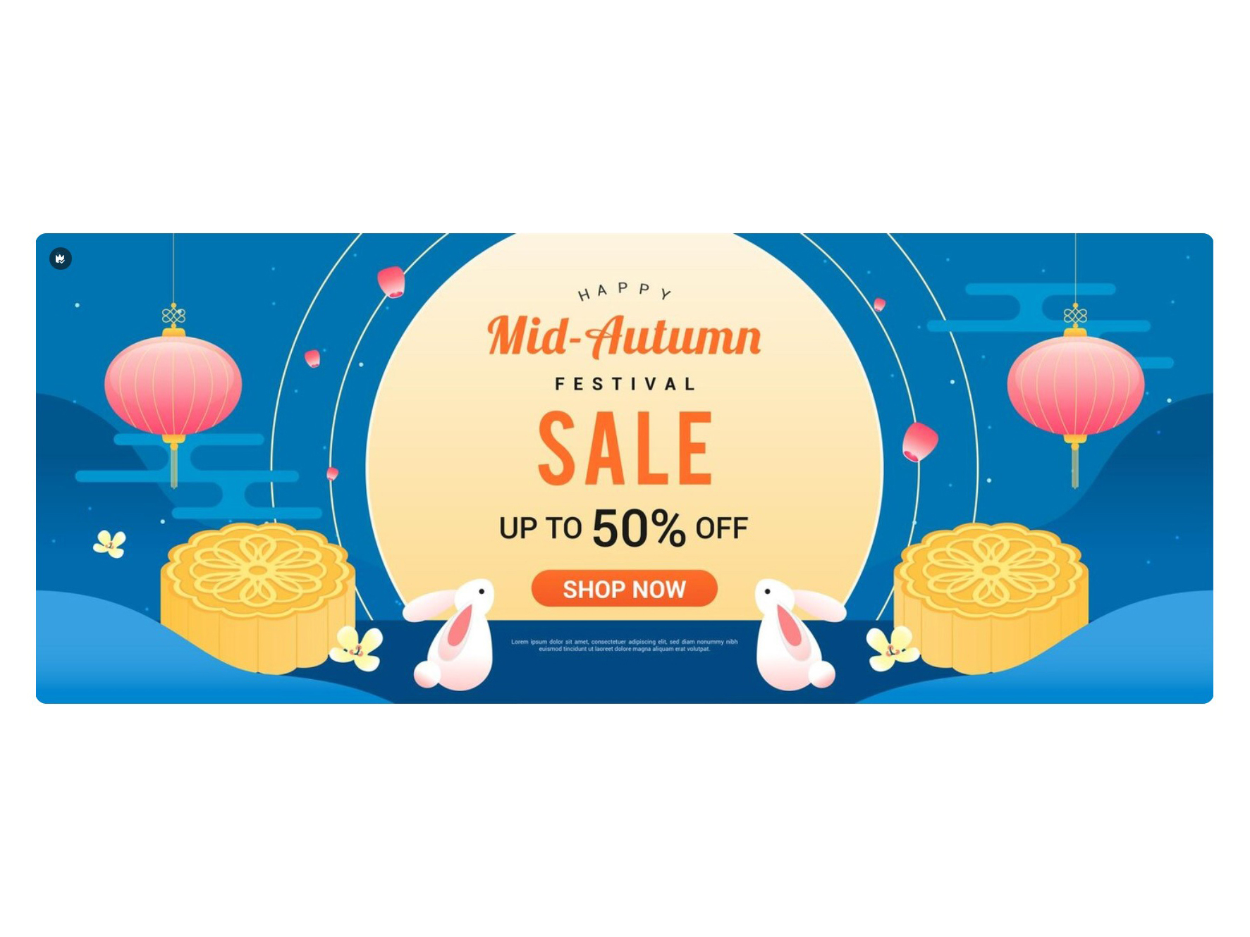 Banner Trung Thu sử dụng màu sắc tươi sáng, trẻ trung