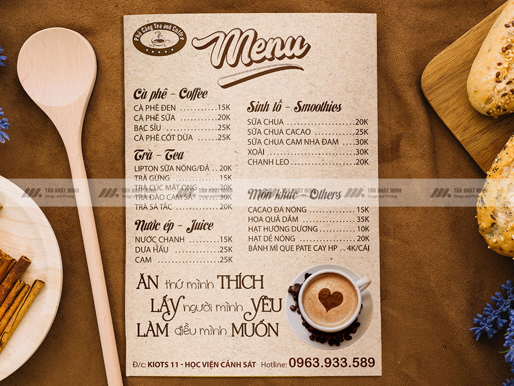 Mẫu Menu Khác Đẹp Và Độc Đáo
