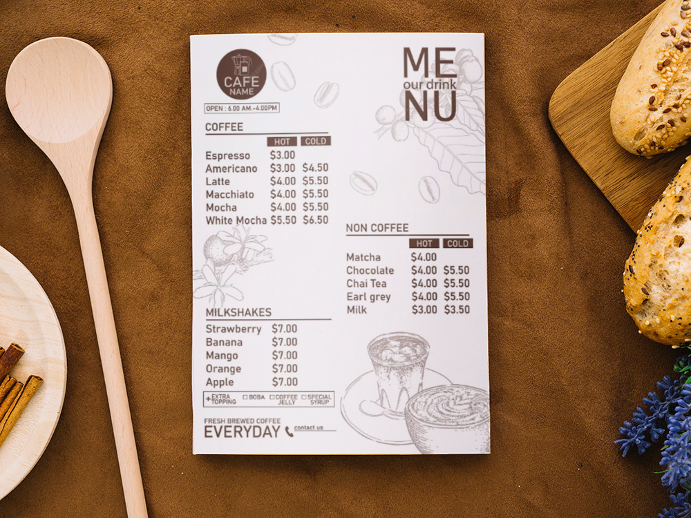 Mẫu Menu Khác Đẹp Và Độc Đáo