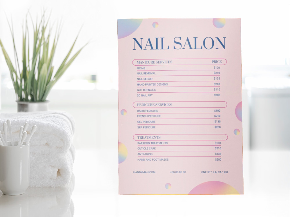 Menu Nails Salon – Nhẹ Nhàng Và Thư Thái