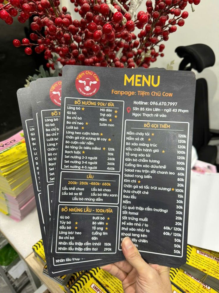 Dịch vụ in menu nhựa PVC chuyên nghiệp