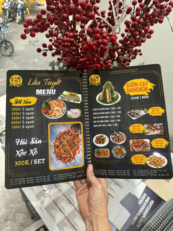 Mẫu menu nhựa nhà hàng đẹp