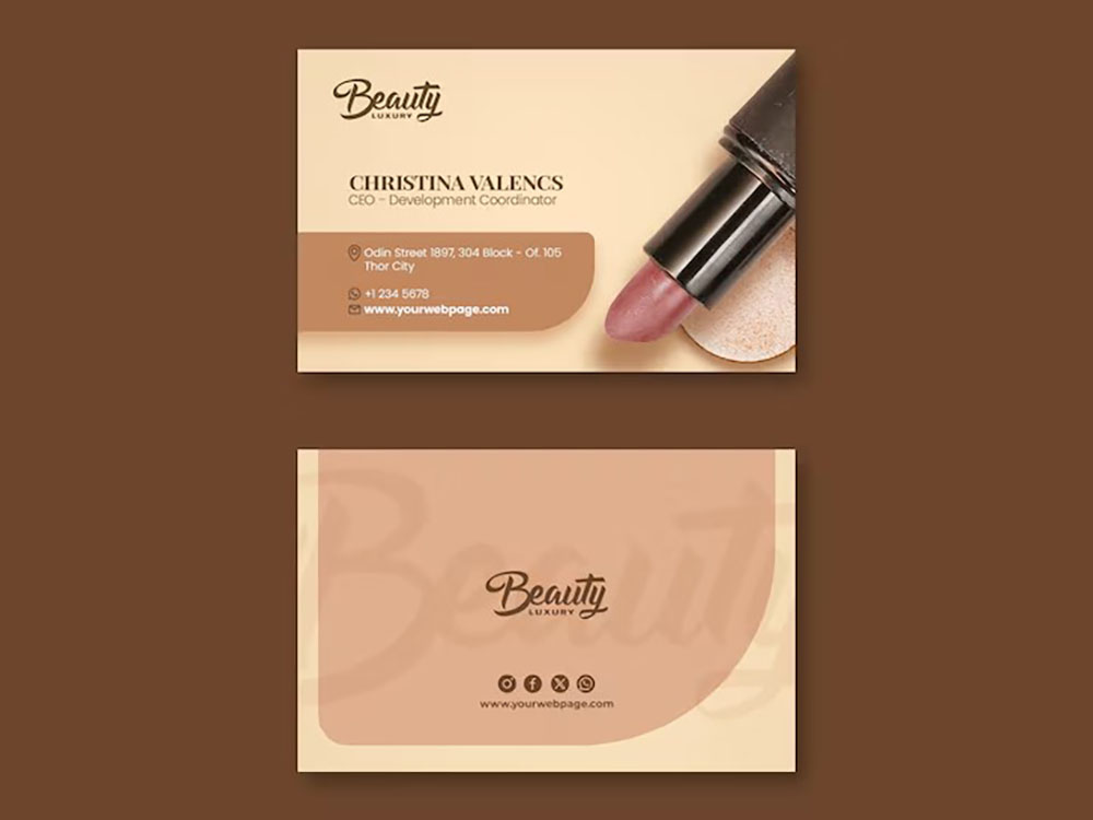 Card visit make up tone màu nude, nâu, be