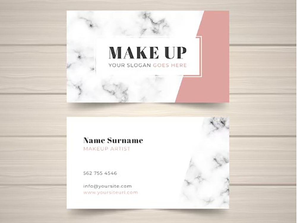 Card visit make up phong cách tối giản
