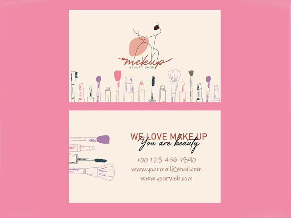 Card visit make up tone pastel