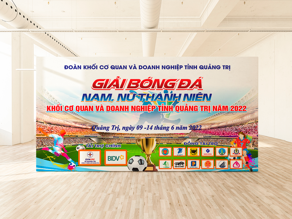 Backdrop giải bóng đá nam / nữ