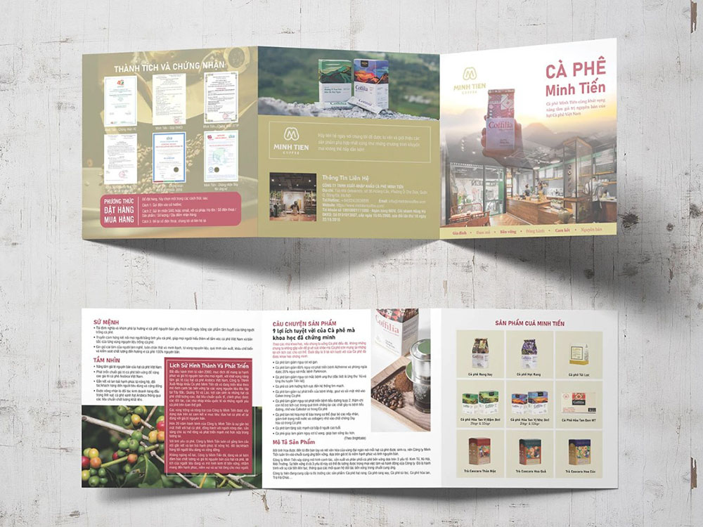 Mãu catalogue coffee dạng tờ gấp