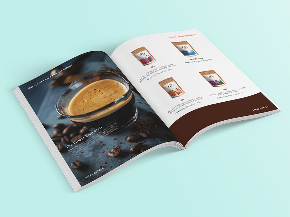 Mẫu catalogue cho chuỗi quán cafe hiện đại