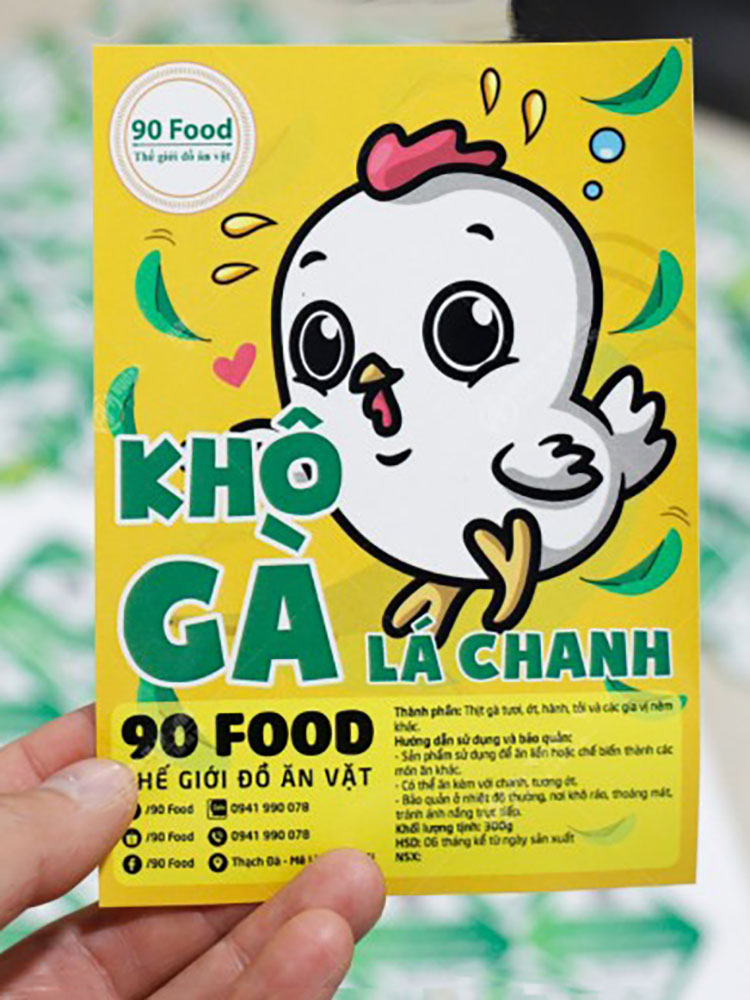 Tem khô gà có hình minh họa vui nhộn