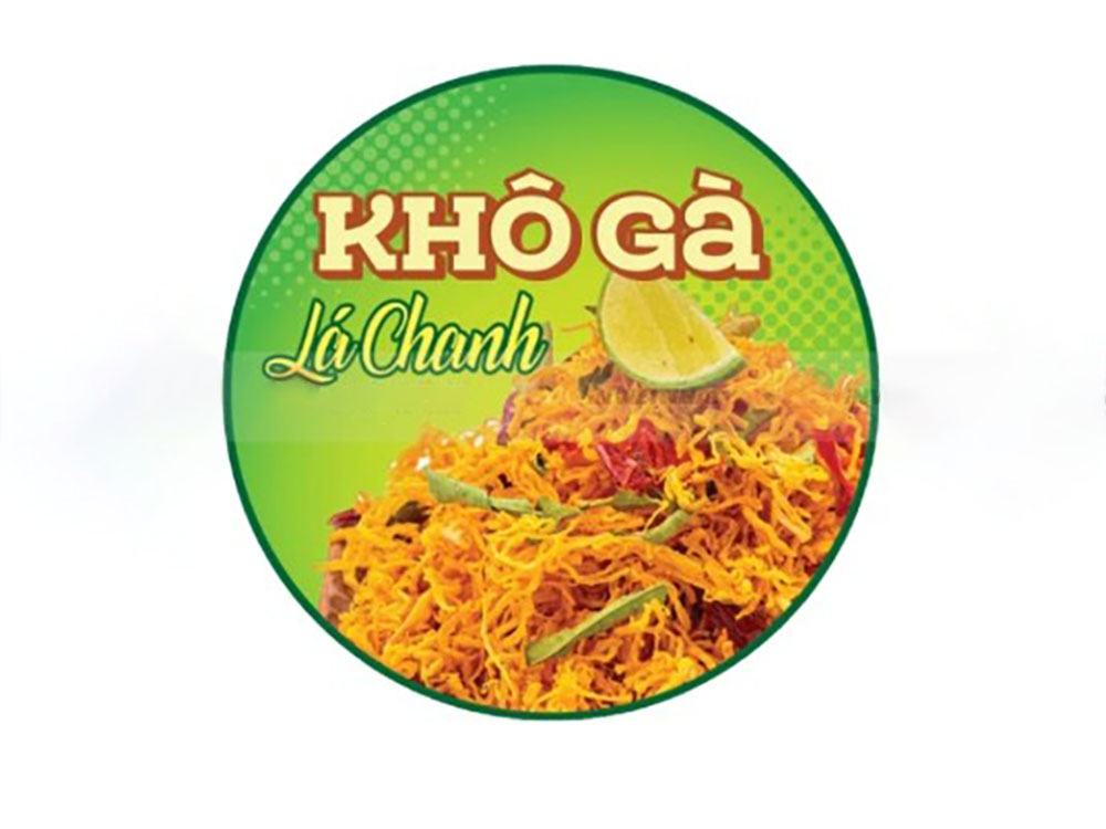 Mẫu tem khô gà tròn nhỏ dán miệng túi