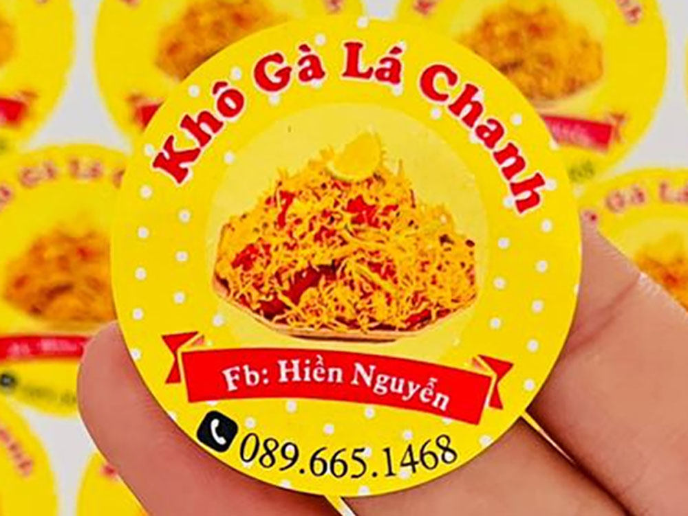 Mẫu tem khô gà phong cách tối giản