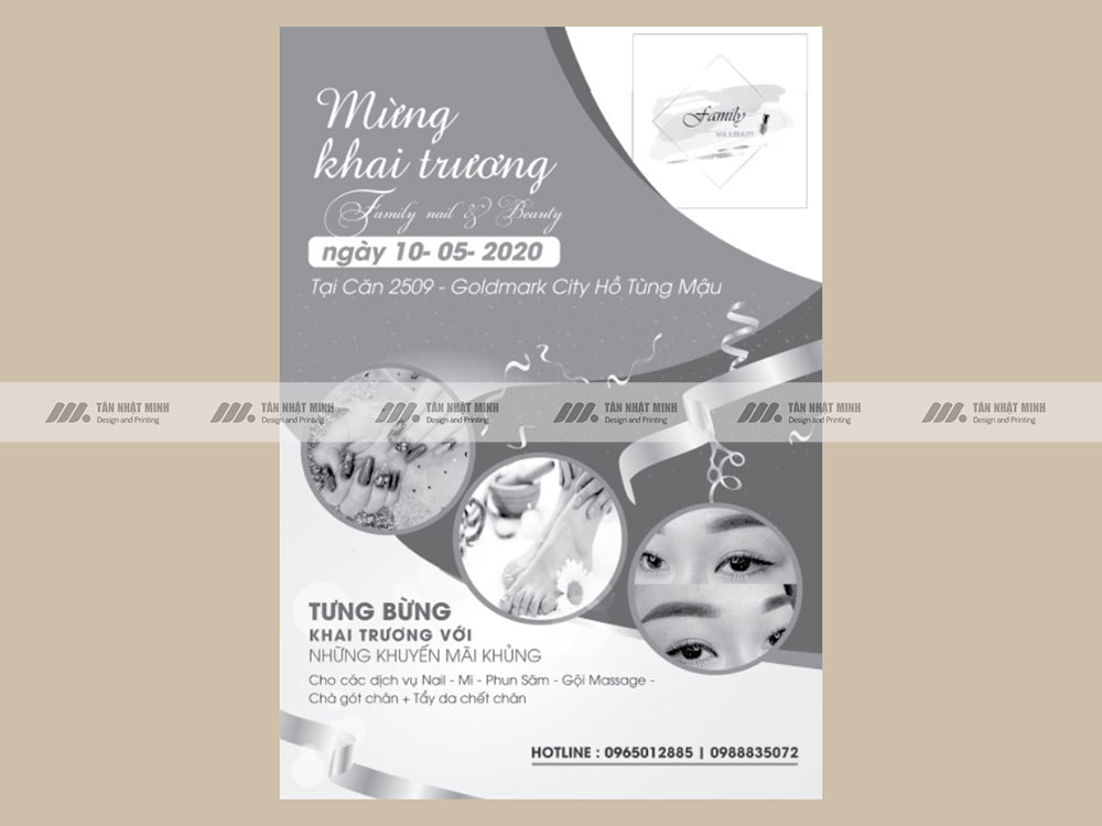 Tờ rơi khai trương spa đen trắng