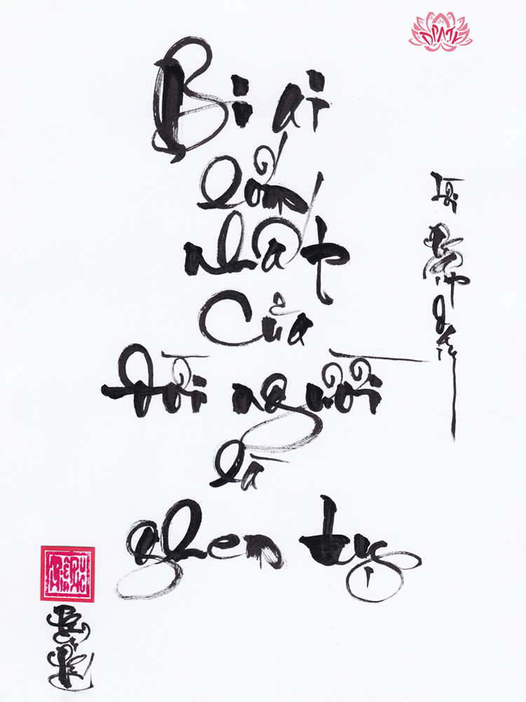 Bi ai lớn nhất của đời người là ghen tị