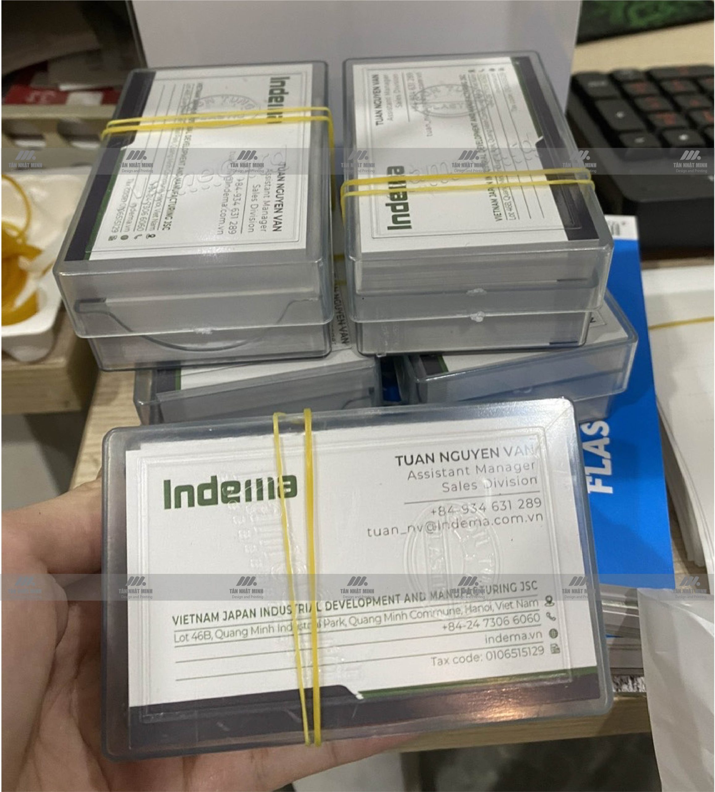 Hình ảnh in card visit thực tế tại Tân Nhật Minh