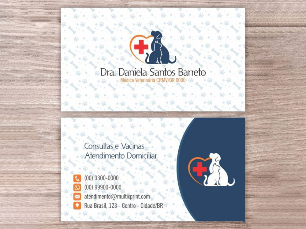 Mẫu card visit thú y ấn tượng
