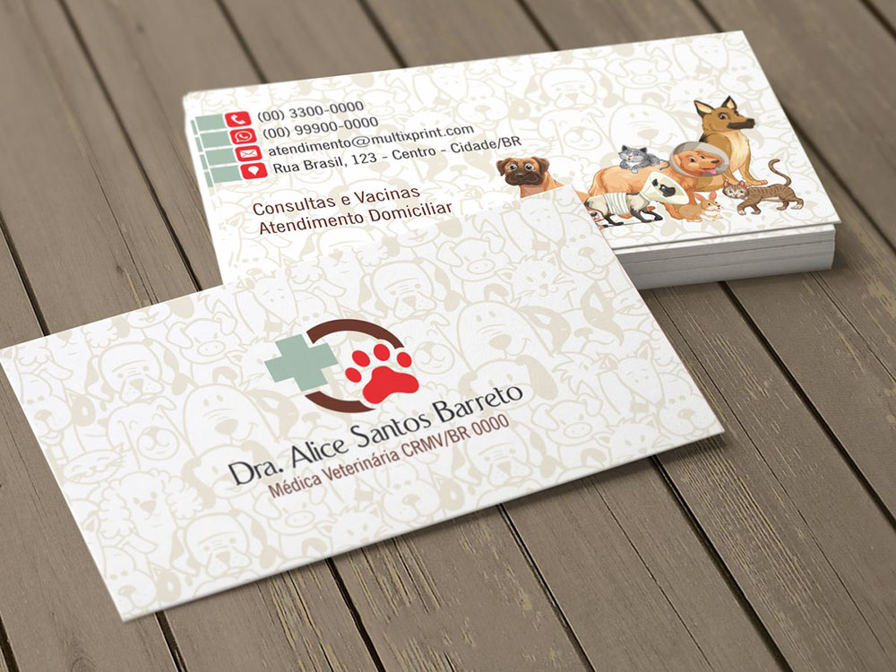 Mẫu card visit thú y ấn tượng