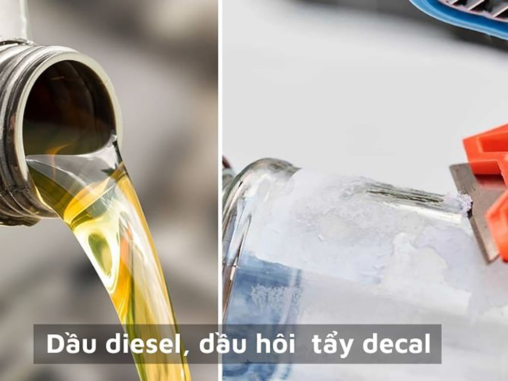 Dầu diesel dầu hôi làm sạch decal