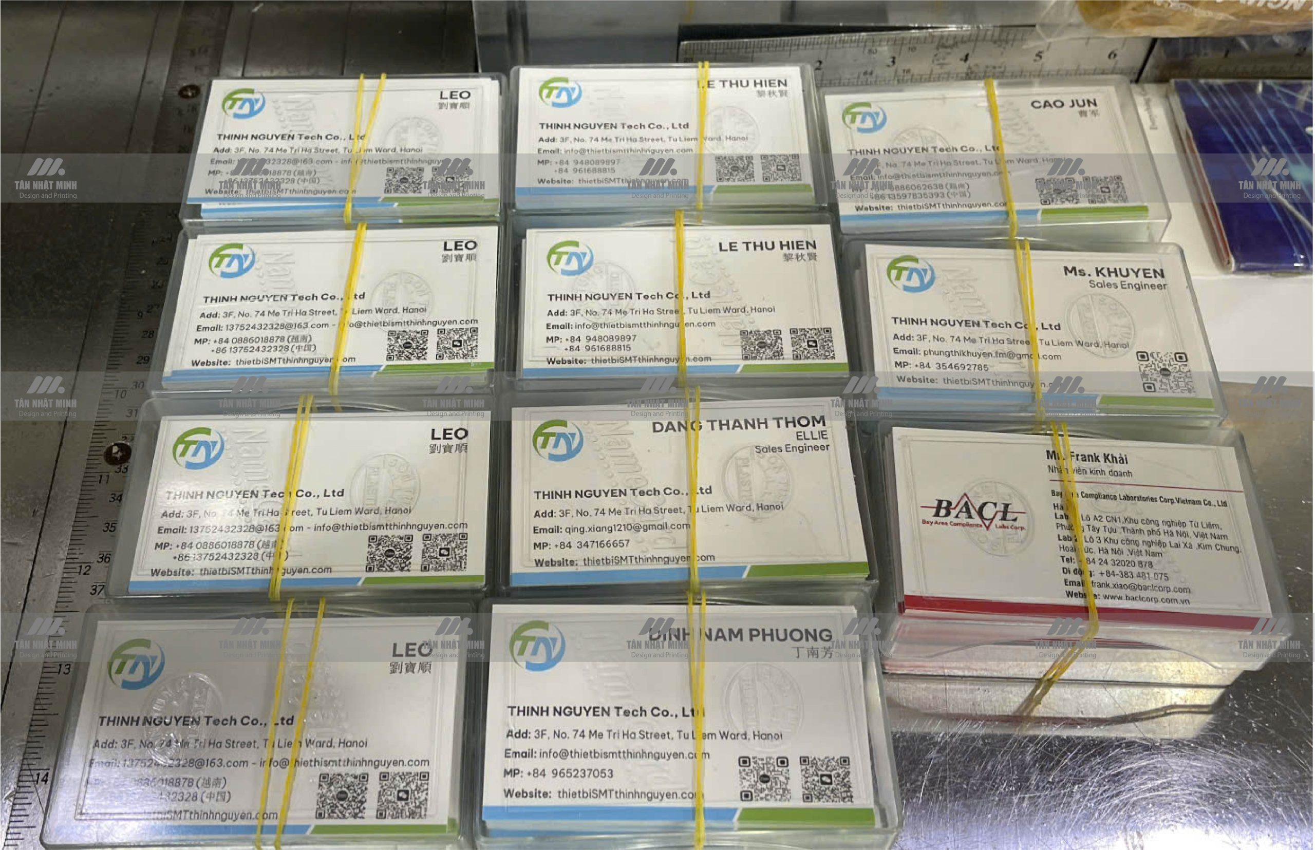 Hình ảnh in card visit thực tế tại Tân Nhật Minh