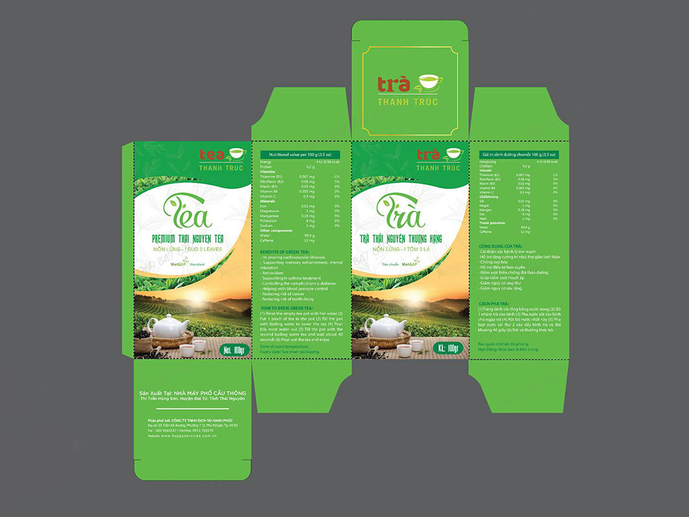 Mẫu thiết kế hộp giấy đựng trà đẹp