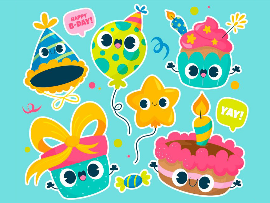 Sticker sinh nhật cho bé trai – bé gái