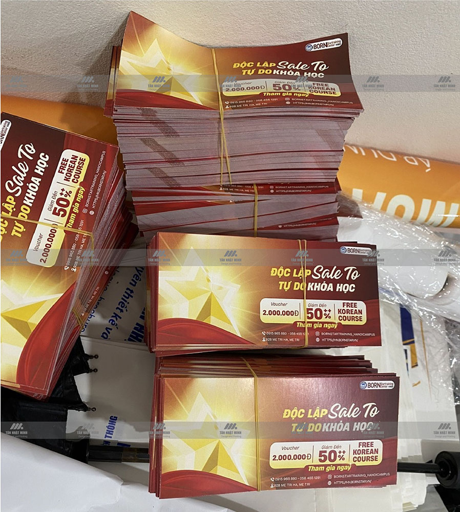 In voucher khóa học tiếng Hàn