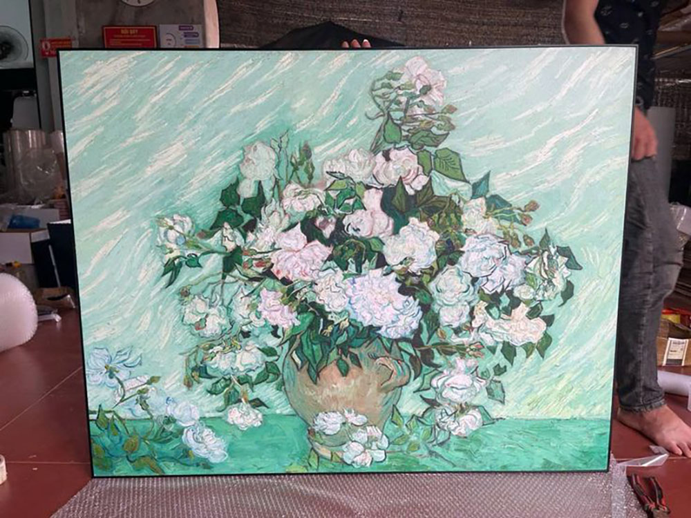 Tranh canvas hoa hồng Vangogh
