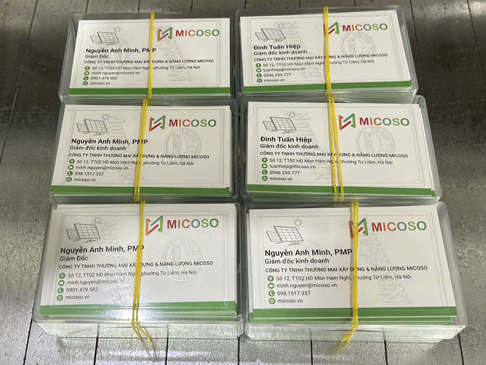 In card visit cho Công ty TNHH Thương mại xây dựng và năng lượng Micoso