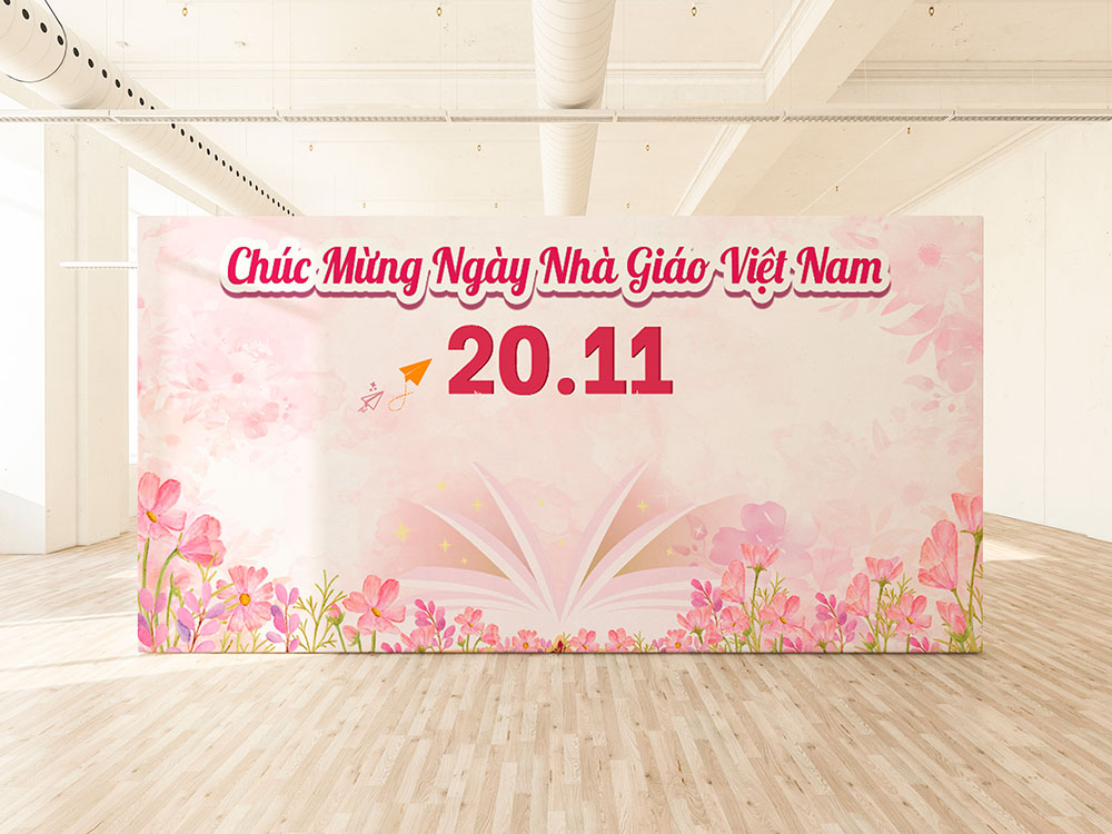 Backdrop ngày nhà giáo Việt Nam 20/11 hiện đại